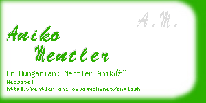 aniko mentler business card